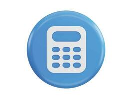 Calculator button with 3d vector icon illustration