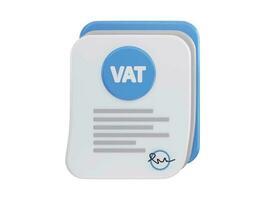 Vat with signature icon 3d rendering vector illustration