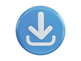 Download down arrow button 3d rendering vector icon illustration