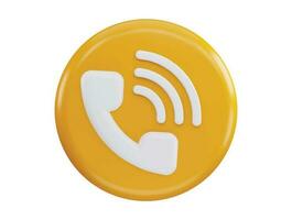 Phone call contact voice communication button 3d rendering vector icon illustration