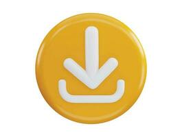 Download down arrow button 3d rendering vector icon illustration