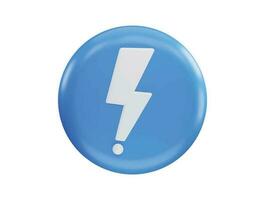 High voltage sign in Danger icon 3d rendering vector illustration