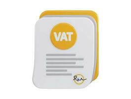 Vat with signature icon 3d rendering vector illustration