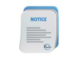 Note paper with signature icon 3d rendering vector illustration