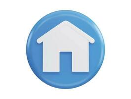 Home page button house web symbol with 3d vector icon illustration