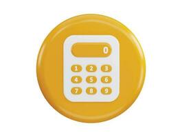 Calculator button with 3d vector icon illustration