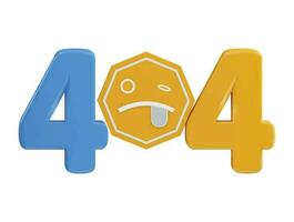 PSD 404 page not found error 3d rendering vector icon illustration