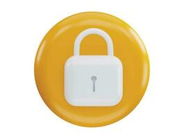 Padlock 3d rendering vector icon illustration