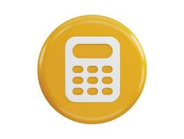 Calculator button with 3d vector icon illustration