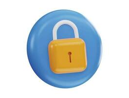 Padlock 3d rendering vector icon illustration