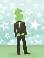 The businessman with dollar instead of a head. A vector illustration