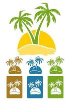 The palm tree image on island. A vector illustration