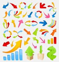 Collection of arrows for web design. A vector illustration