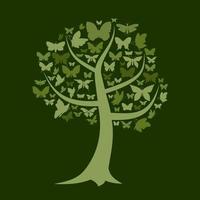 Tree with a crone from butterflies. A vector illustration