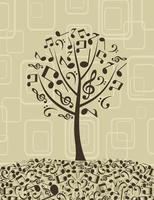 Tree from musical notes. A vector illustration