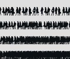 Black silhouettes of businessmen. A vector illustration