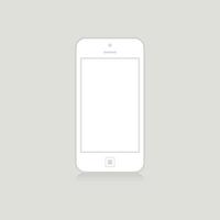 White phone on a grey background. A vector illustration