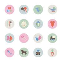 Collection of icons on a family theme. A vector illustration