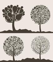 A set of trees. Vector illustration