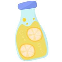 Fruta jugo o zalamero en lentes con paja.mano dibujar sano beber. vector