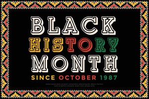 Black history month post, Africa patterns, African colors, celebration month vector
