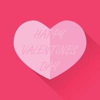 contento san valentin día tarjeta, rosado corazón vector tarjeta, san valentin día saludo tarjeta