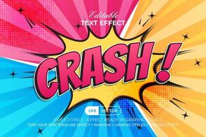 Comic Text Effect Crash Style. Editable Text Effect With Bubble Speech. vector