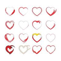 Hand drawn hearts. Design elements for Valentine's vector