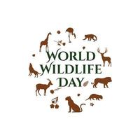 Poster design for world wildlife day Free Vector