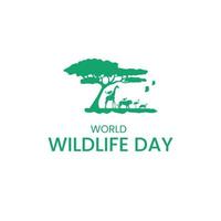 World wildlife Day Poster with green silhouettes of wild animals icon vector. Wild animals silhouette set. Environmenta icon vector. Group of animals icon. Animal Day Poster, vector