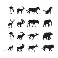 wild animals silhouette pro Vector