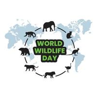 Poster design for world wildlife day Free Vector