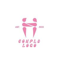 Fechado aplicación logo diseño ilustración hembra y masculino silueta símbolo vector icono idea sencillo personalizado minimalista plano estilo. corporativo identidad marca