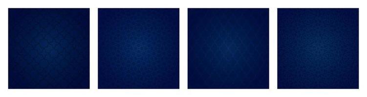 Set of dark blue gradient background with Arabian patterns. Arabic Mosaic Ornament Background. Muslim Decoration. Ramadan Kareem, Berat Kandil Islamic background vector