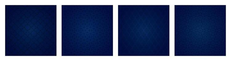 Set of dark blue gradient background with Arabian patterns. Arabic Mosaic Ornament Background. Muslim Decoration. Ramadan Kareem, Berat Kandil Islamic background vector