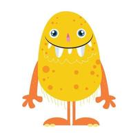 Cute yellow monster vector