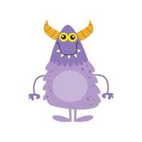 sonriente púrpura monstruo vector