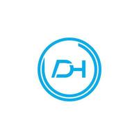 Modern Letter DH Logo, suitable for any business or identity with DH or HD initials vector