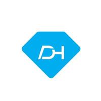 Modern Letter DH Logo, suitable for any business or identity with DH or HD initials vector