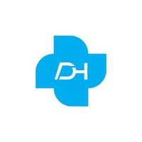 Modern Letter DH Logo, suitable for any business or identity with DH or HD initials vector