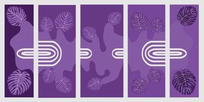 Abstract Illustration Purple Monochrome Boho Art with Geometric Line as Background vector