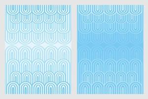 Abstract Illustration Light Blue Monochrome Boho Art with Geometric Line as Waves Background vector