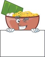 Bowl of noodle cartoon character style vector