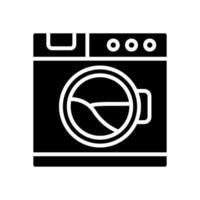 washing machine icon with glyph style vector