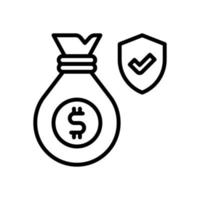 money insurance icon for your website, mobile, presentation, and logo design. vector