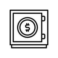 safe box icon with line style vector