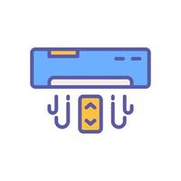 air conditioner icon with filled color style vector