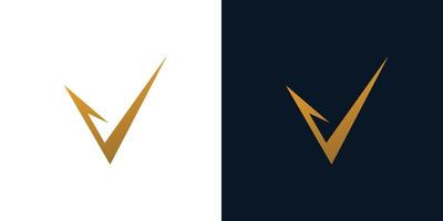 Modern and sophisticated V logo design vector