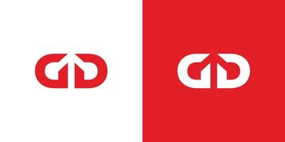 Modern and strong letter GD initials logo design vector