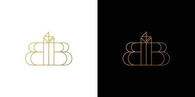 Ruby logo design with initial BB is modern and luxurious vector